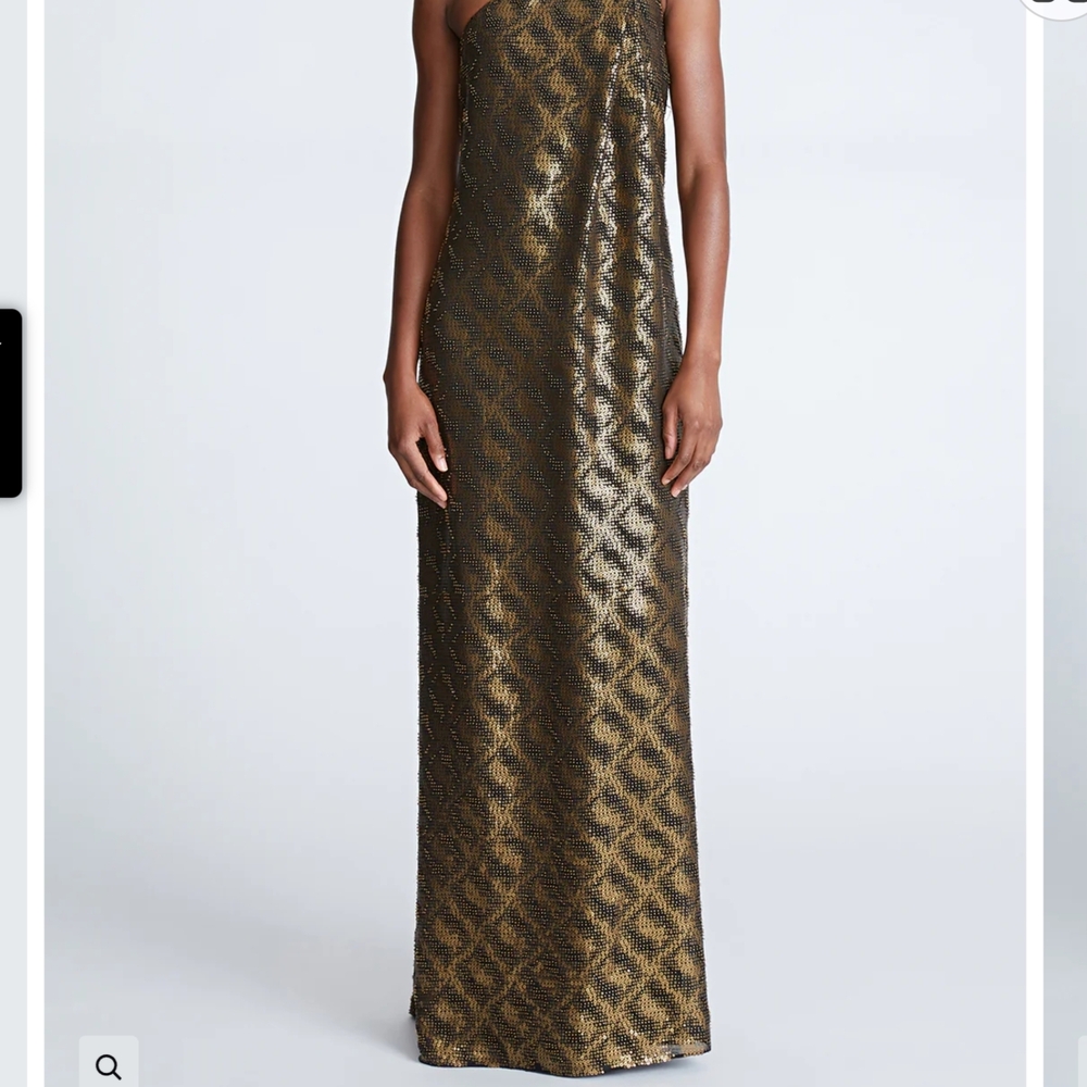 Halston Heritage black& gold dress with elegant Patterns.Ideal for special event